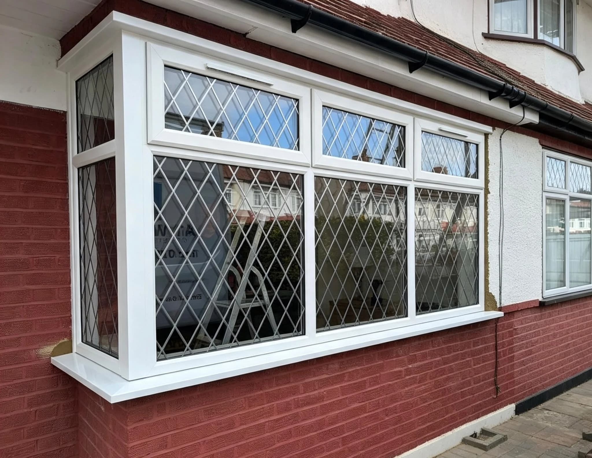 Diamond-Leaded Square Bay Window — London & Surrey, windows by A1 Window Construction Ltd
