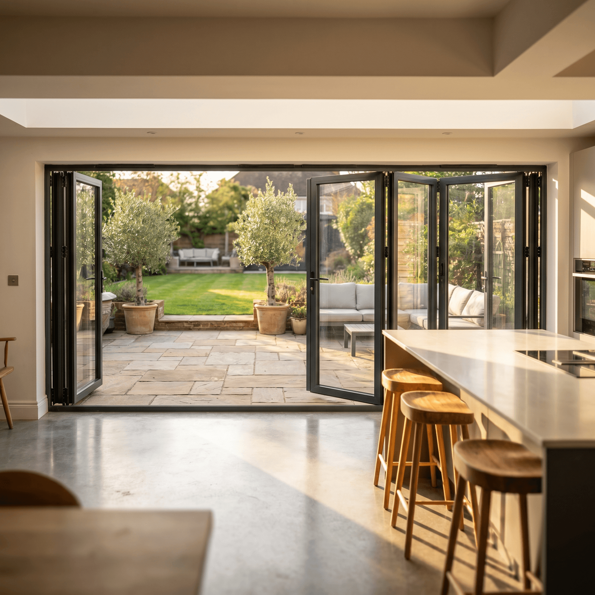 Anthracite aluminium bi-fold doors — A1 Window Construction Ltd, Surrey